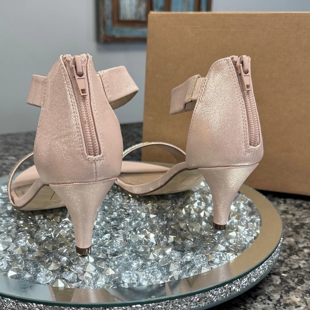 Style & Co. Phillyis blush Pink rose gold Silver rhinestone heels new 8.5W